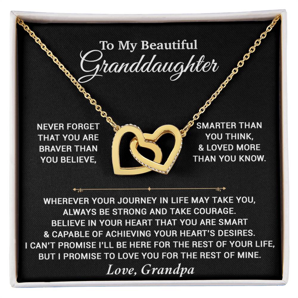 To My Granddaughter Necklace, Birthday Gift For Granddaughter, Birthday Gifts 9_6_Black