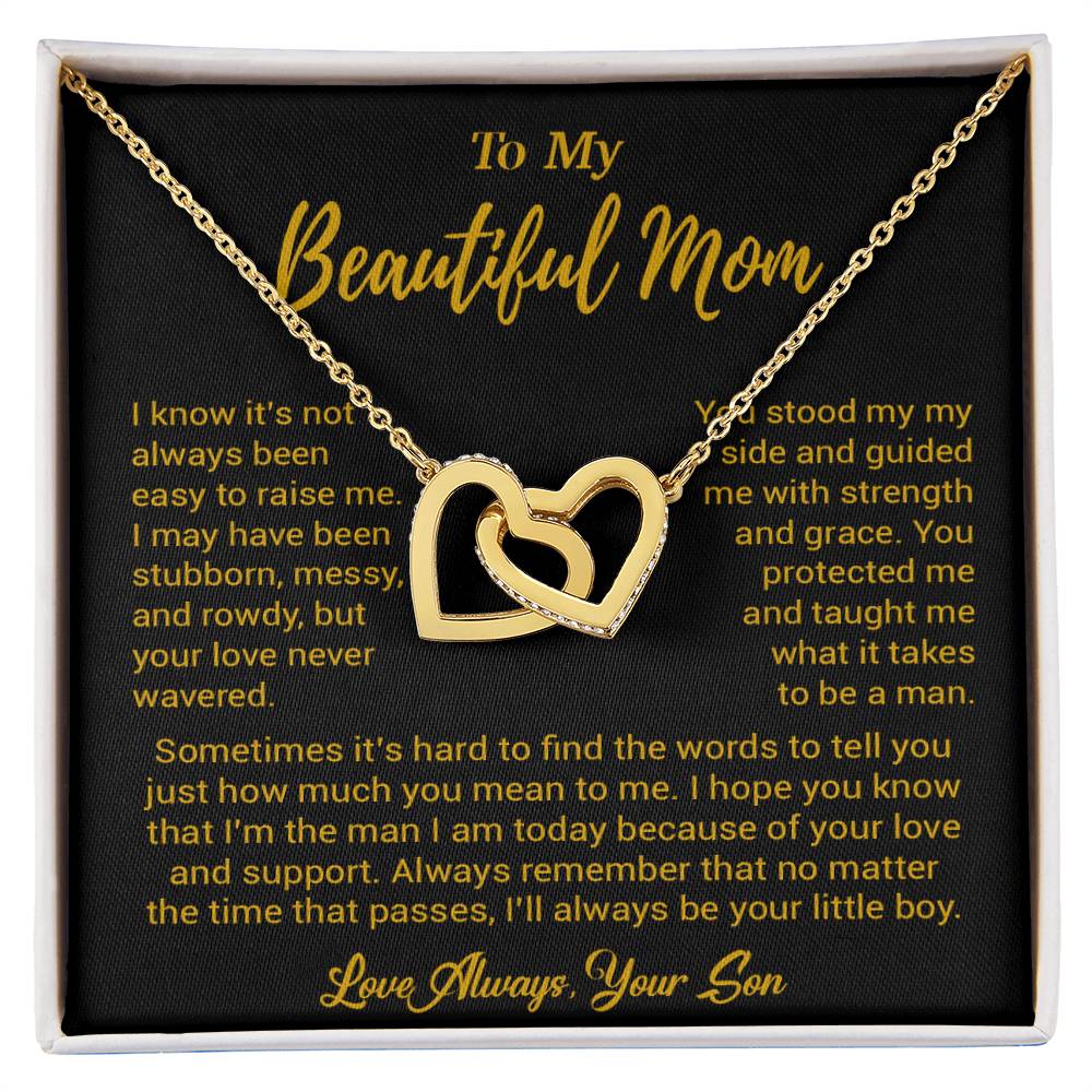 To My Beautiful Mom Necklace Mom Birthday Gift Mother's Day Gift Necklace For Mom From Son_ 8_5_Gold