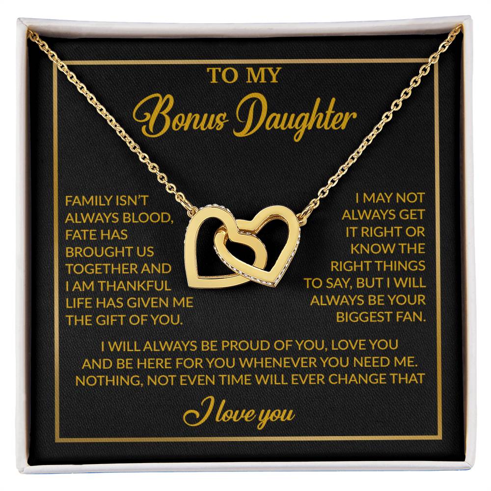 To My Bonus Daughter Necklace, Gift for Bonus Daughter, Step Daughter Birthday 18_4_Gold