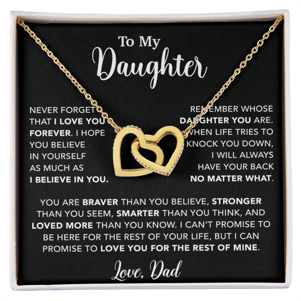 To My Daughter Necklace, Gift for Daughter from Dad, Father Daughter Necklace 7_4_Black