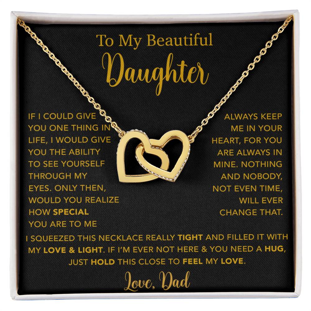 To My Daughter Necklace, Gift for Daughter from Dad, Father Daughter Necklace  4_5_Gold