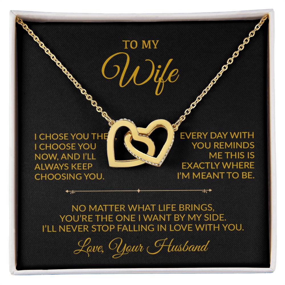 To My Wife Necklace, Gift For Wife, Anniversary Gift For Wife, Necklace For Wife 28_8_Gold