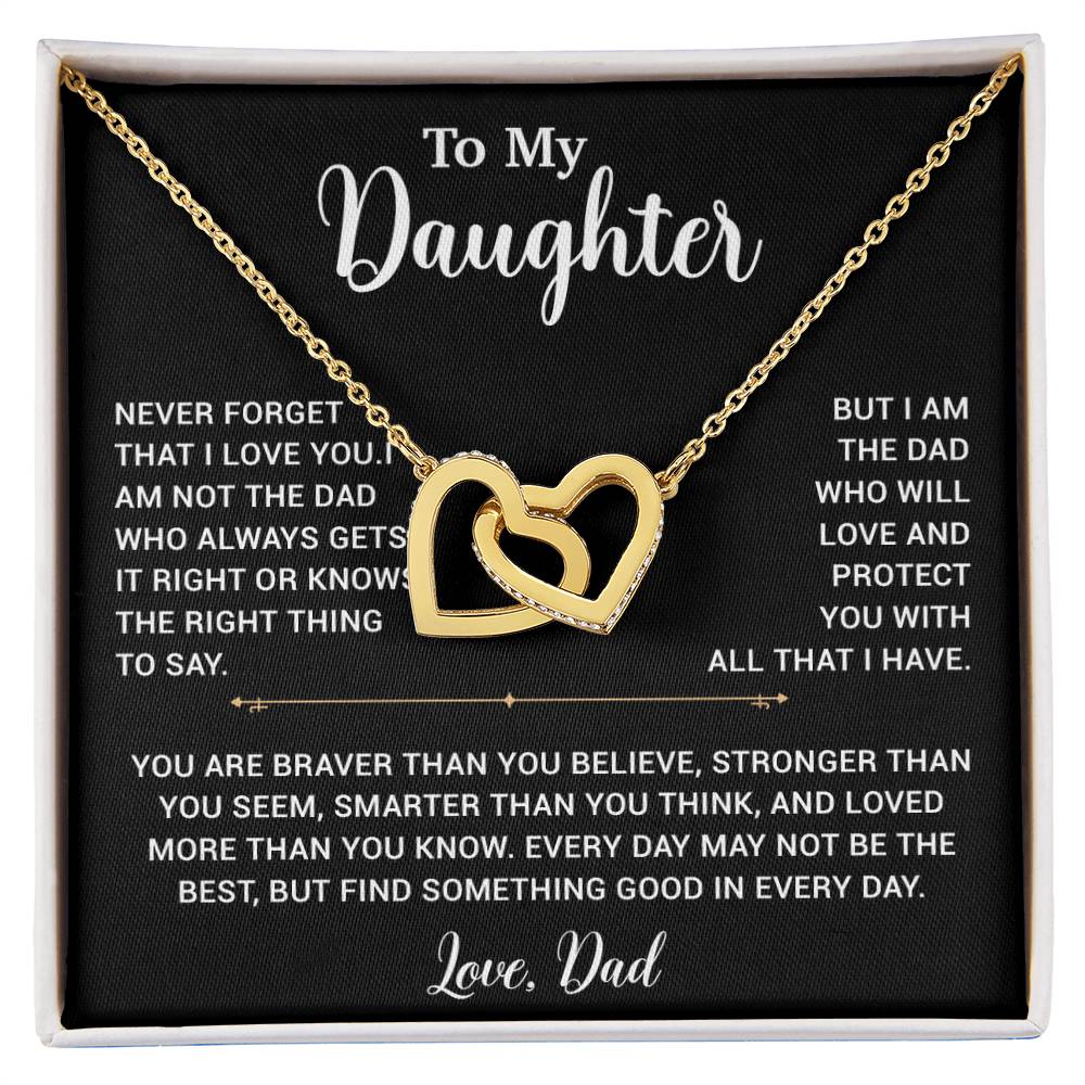 To My Daughter Necklace, Gift for Daughter from Dad, Father Daughter Necklace 2_6_Black