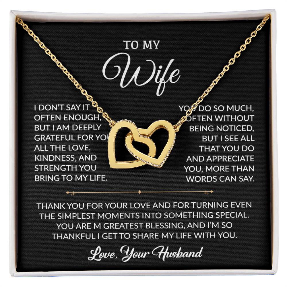 To My Wife Necklace, Gift For Wife, Anniversary Gift For Wife, Necklace For Wife 2_9_Black