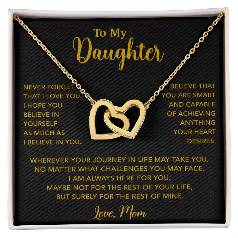 To My Daughter Necklace, Gift for Daughter from Mom, Mother Daughter Necklace 18_5_Gold