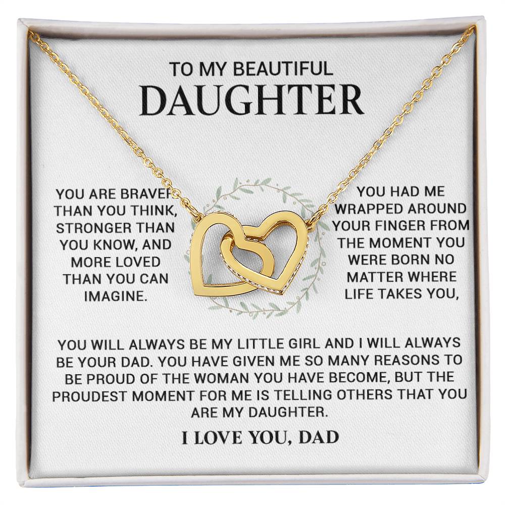 To My Daughter Necklace, Daughter Gift From Dad, Birthday Gift for Daughter