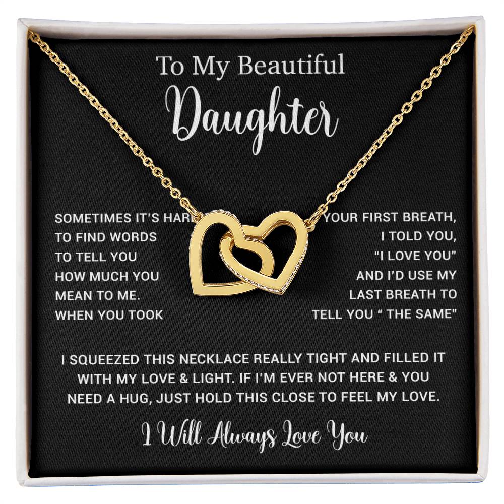 To My Daughter Necklace, Gift for Daughter from Dad, Father Daughter Necklace  11_5_Black