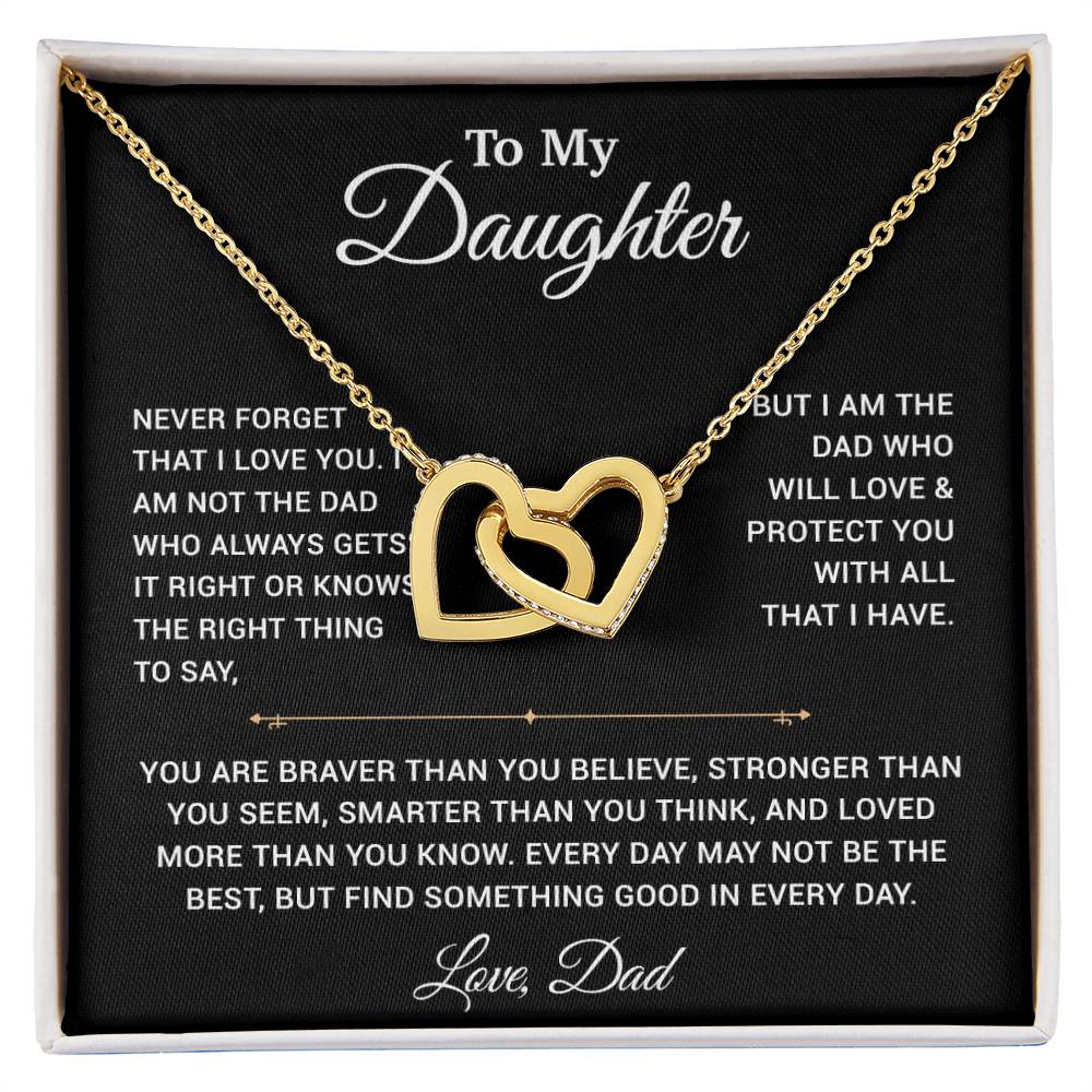 To My Daughter Necklace, Gift for Daughter from Dad, Father Daughter Necklace 25_3_Black