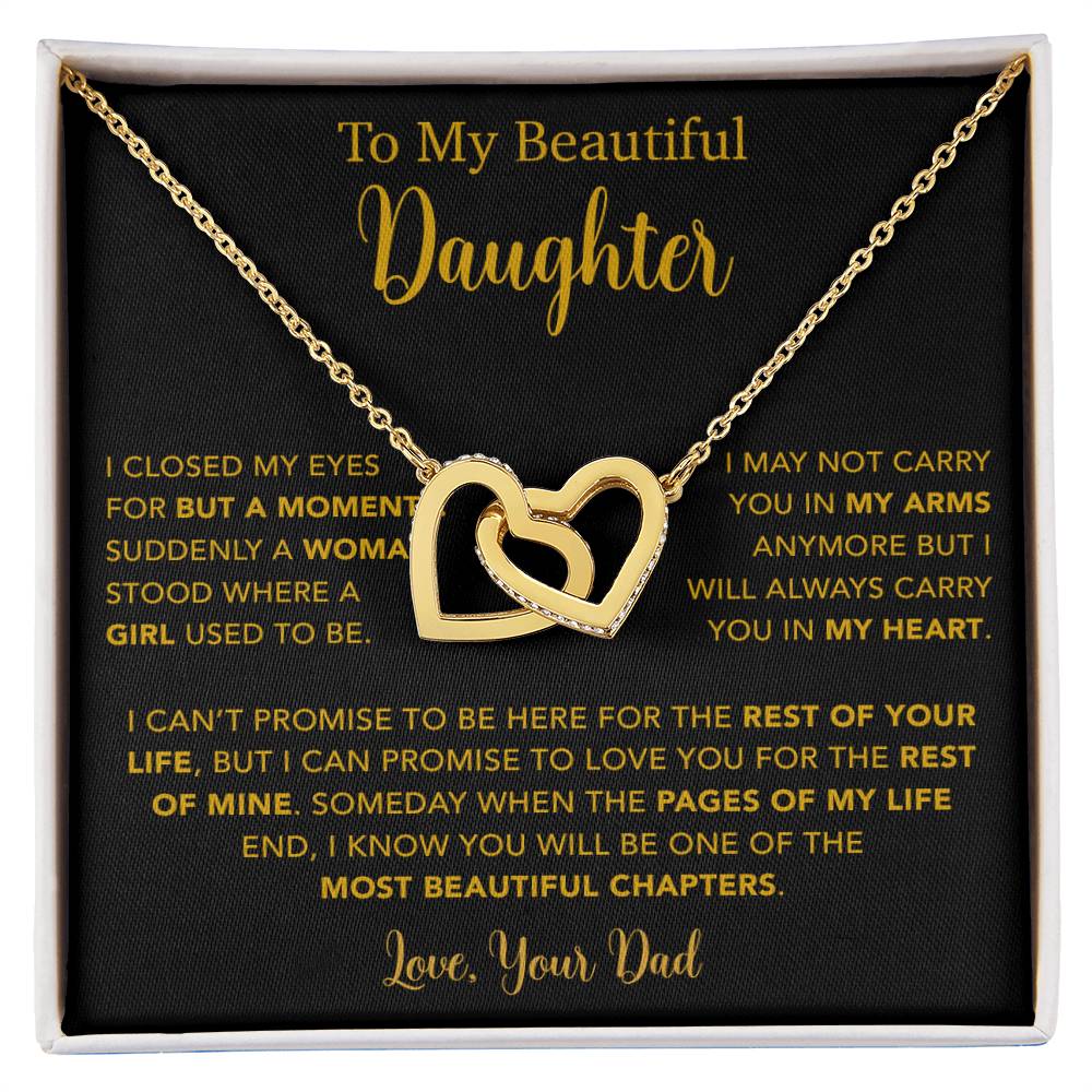 To My Daughter Necklace, Gift for Daughter from Dad, Father Daughter Necklace  22_5_Gold