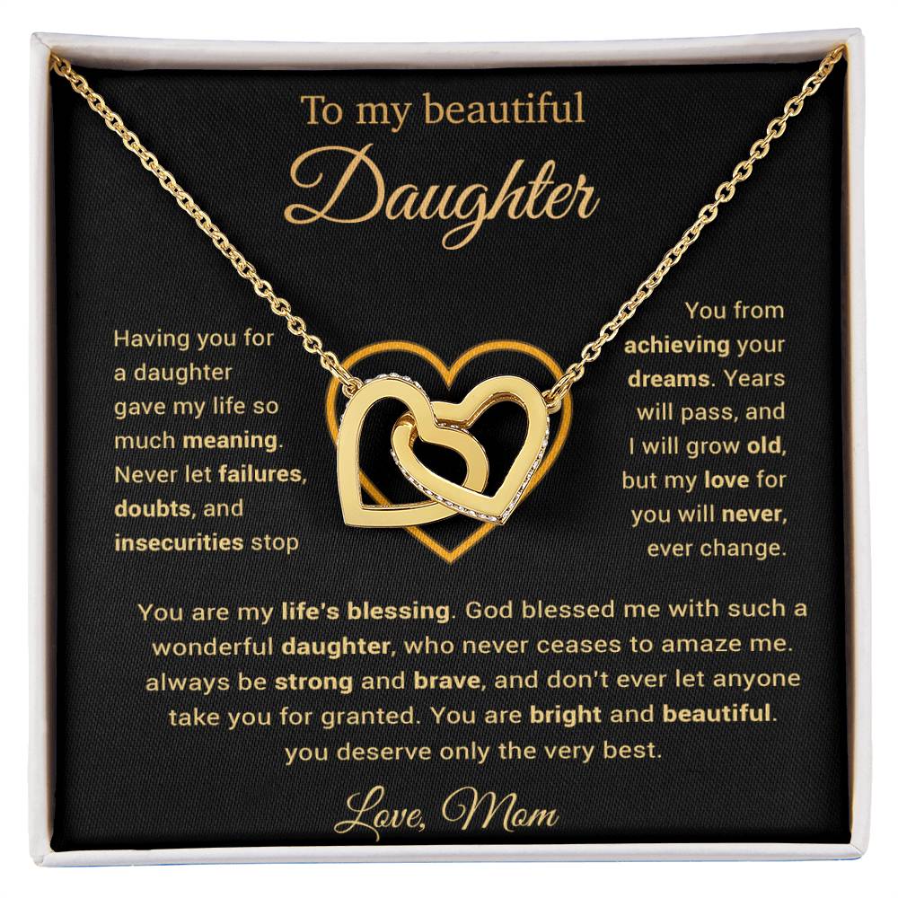To My Daughter Necklace, Gift for Daughter from Mom, Daughter Mother Necklace 25_3_Gold