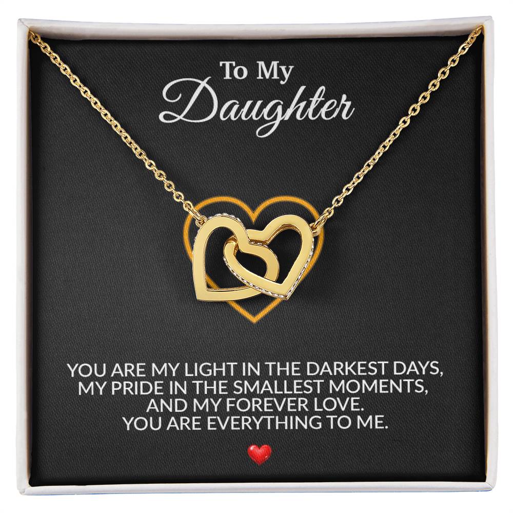 To My Daughter Necklace, Gift for Daughter from Dad, Father Daughter Necklace 16_8_Black