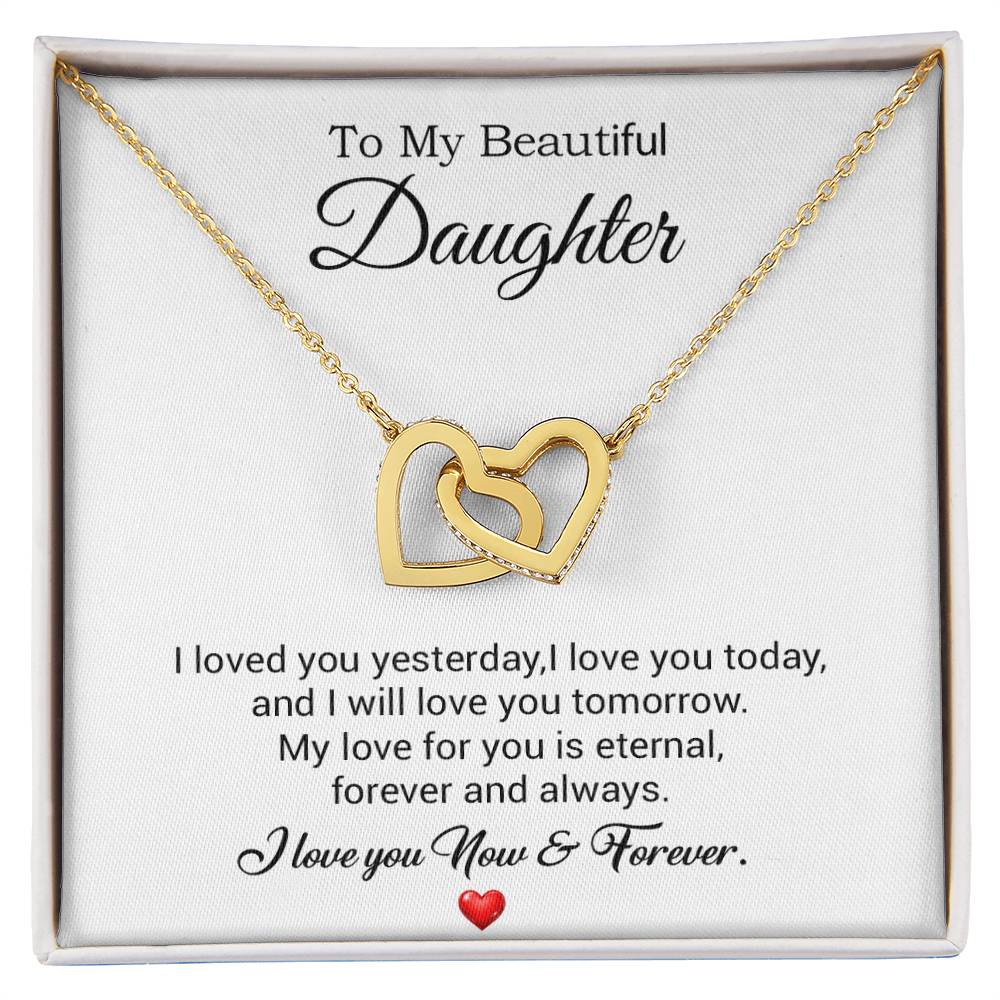 To My Daughter Necklace, Gift For Daughter From Dad, Daughter Father Necklace 30_7_White
