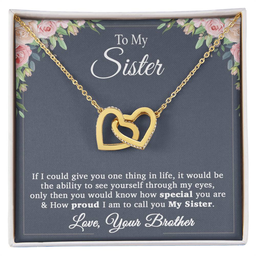 To My Sister Necklace, Brother to Sister, Birthday gift For Sister from Brother