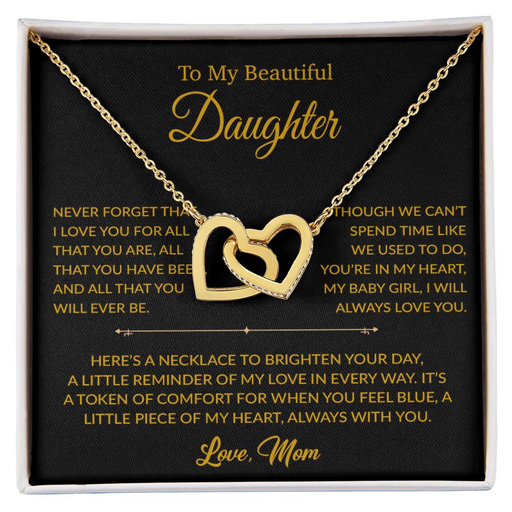 To My Daughter Necklace, Gift for Daughter from mom, Daughter mother Necklace 27_6_Gold