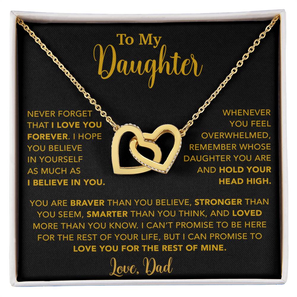 To My Daughter Necklace, Gift for Daughter from Dad, Father Daughter Necklace  9_4_Gold