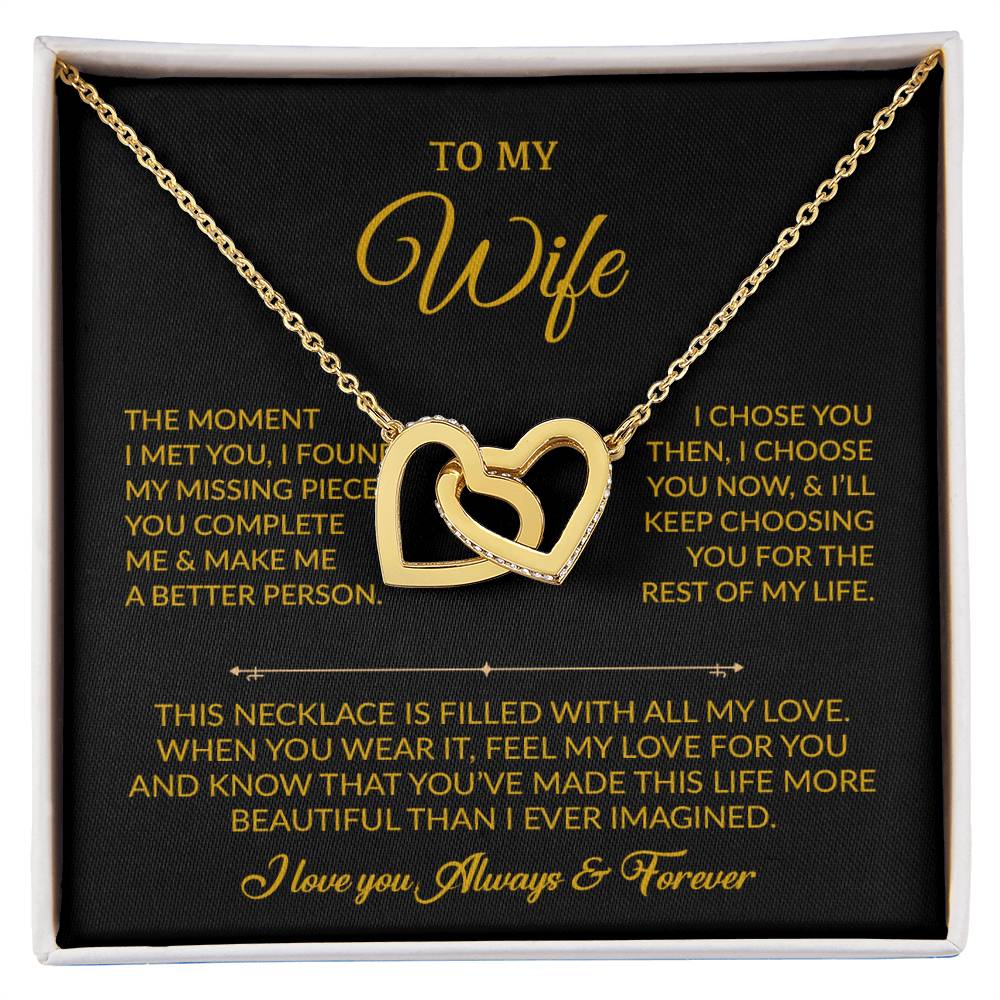 To My Wife Necklace, Gift For Wife, Anniversary Gift For Wife, Necklace For Wife 20_8_Gold