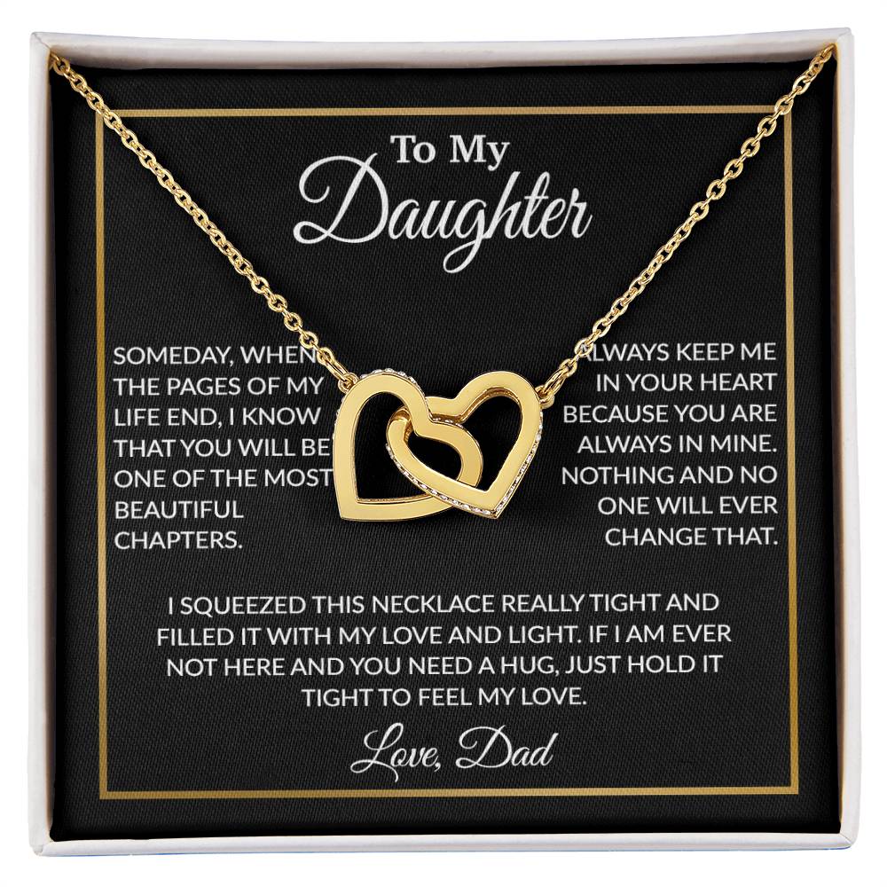 To My Daughter Necklace, Gift For Daughter From Dad, Daughter Father Necklace 5_12_Black