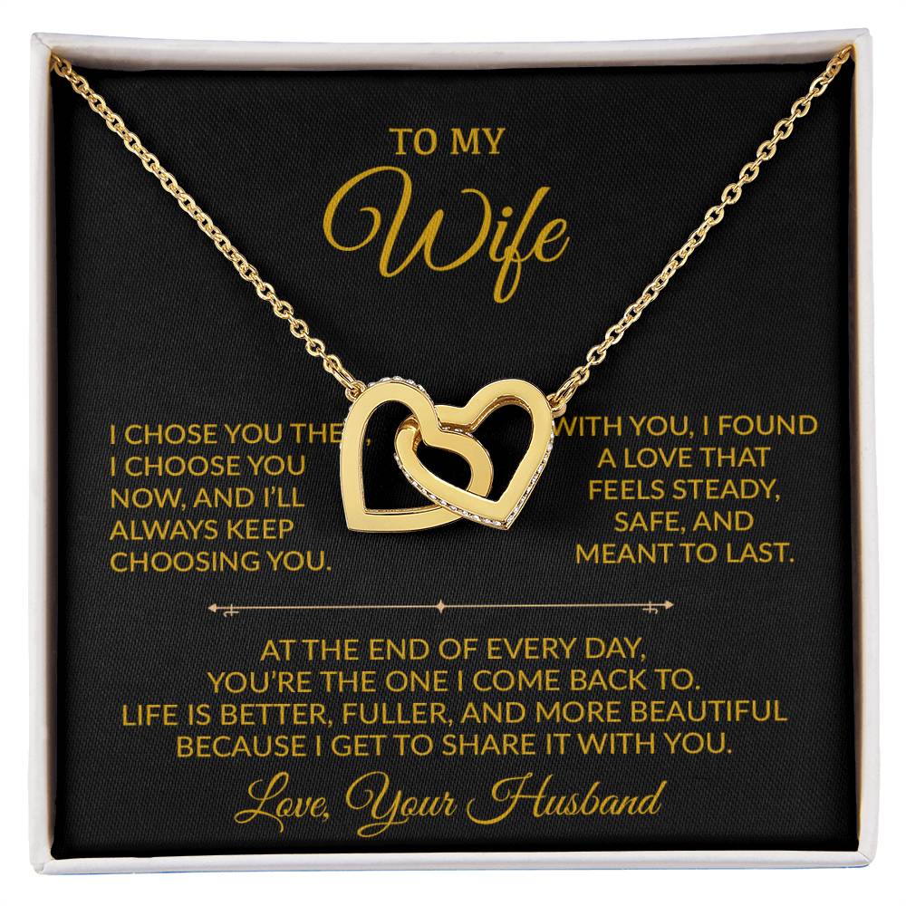To My Wife Necklace, Gift For Wife, Anniversary Gift For Wife, Necklace For Wife 29_8_Gold