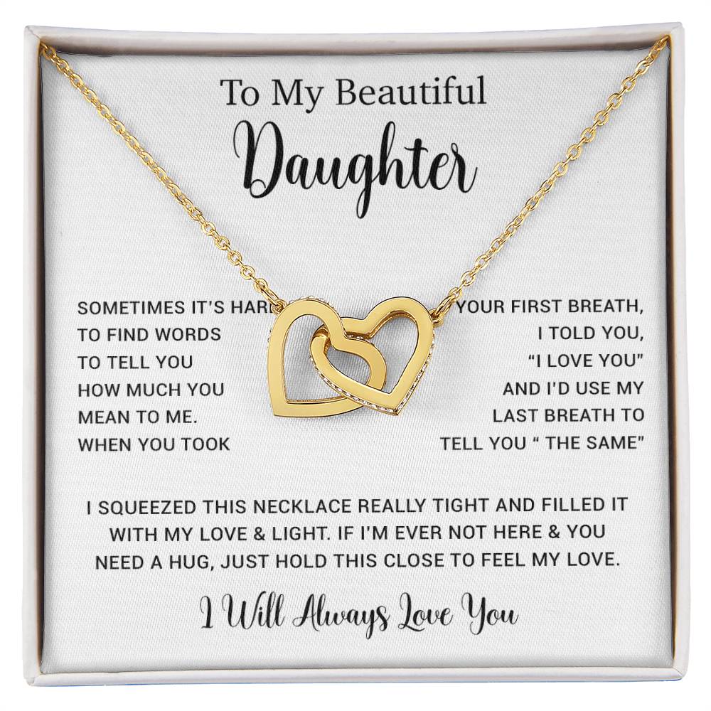 To My Daughter Necklace, Gift for Daughter from Dad, Father Daughter Necklace  11_5_White