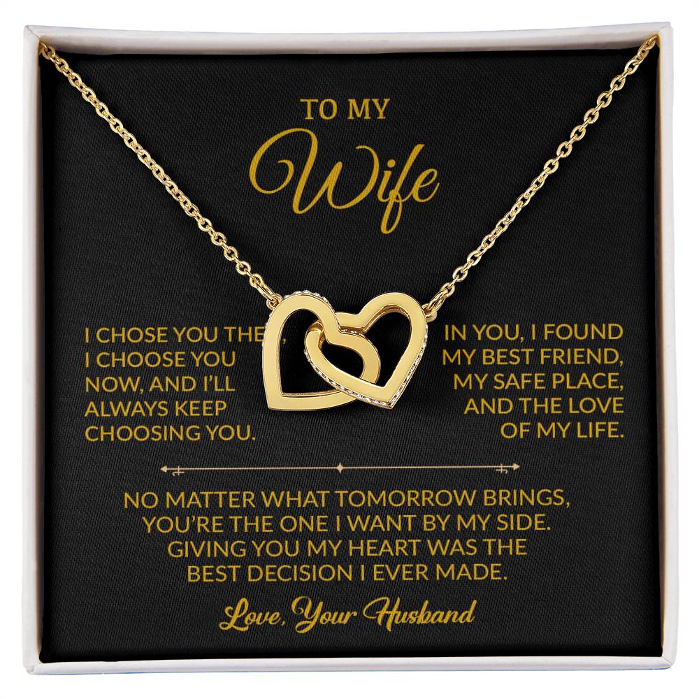 To My Wife Necklace, Gift For Wife, Anniversary Gift For Wife, Necklace For Wife 27_8_Gold