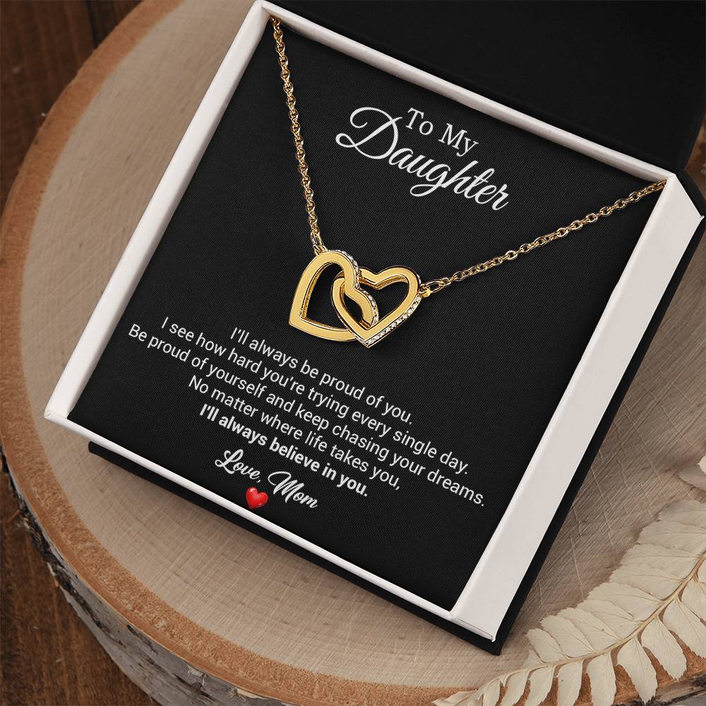 To My Daughter Necklace, Gift For Daughter From Dad, Daughter Father Necklace 2_8_Black
