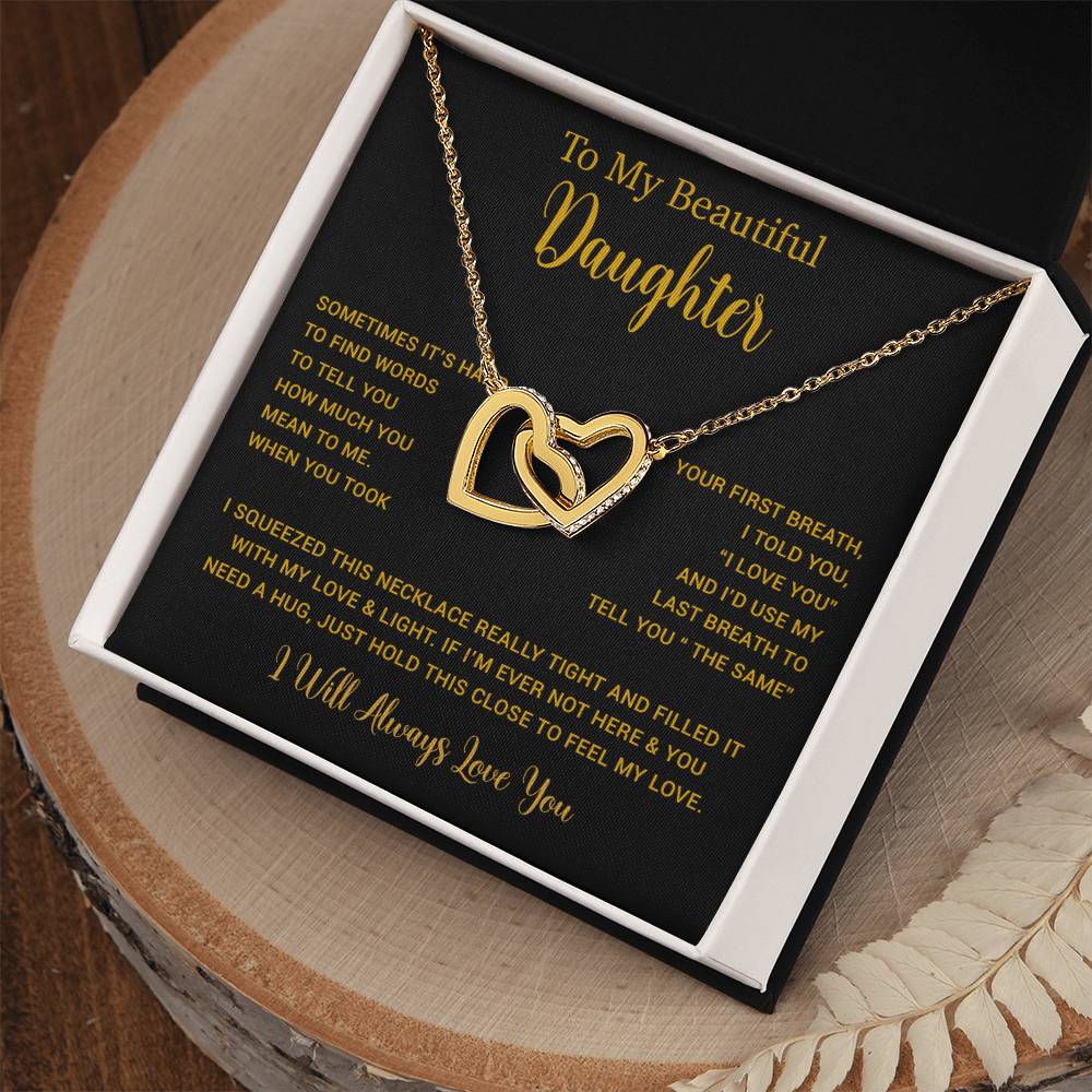 To My Daughter Necklace, Gift for Daughter from Dad, Father Daughter Necklace  11_5_Gold