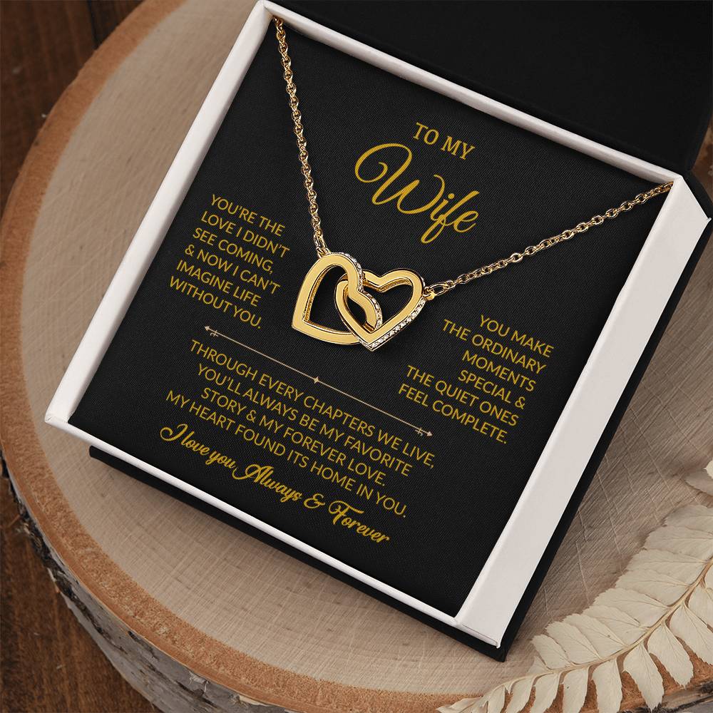 To My Wife Necklace, Gift For Wife, Anniversary Gift For Wife, Necklace For Wife 30_7_Gold