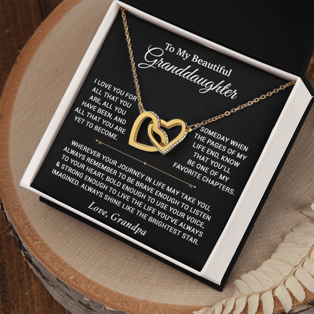 To My Granddaughter Necklace, Birthday Gift For Granddaughter, Birthday Gifts 12_6_Black