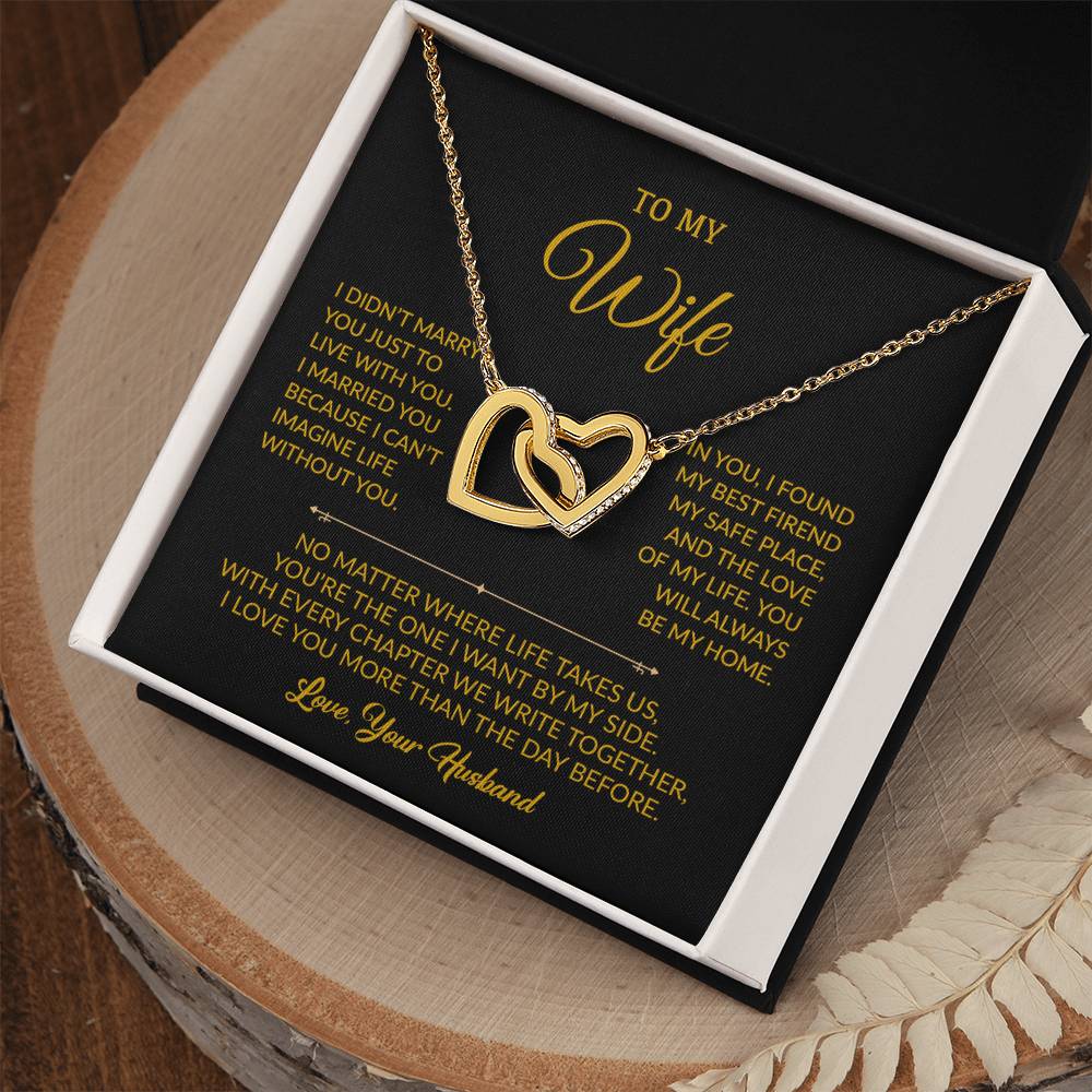 To My Wife Necklace, Gift For Wife, Anniversary Gift For Wife, Necklace For Wife 21_8_Gold
