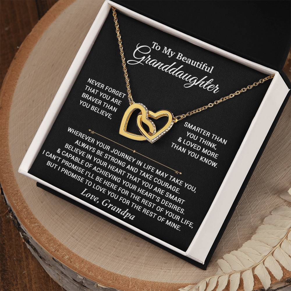 To My Granddaughter Necklace, Birthday Gift For Granddaughter, Birthday Gifts 9_6_Black