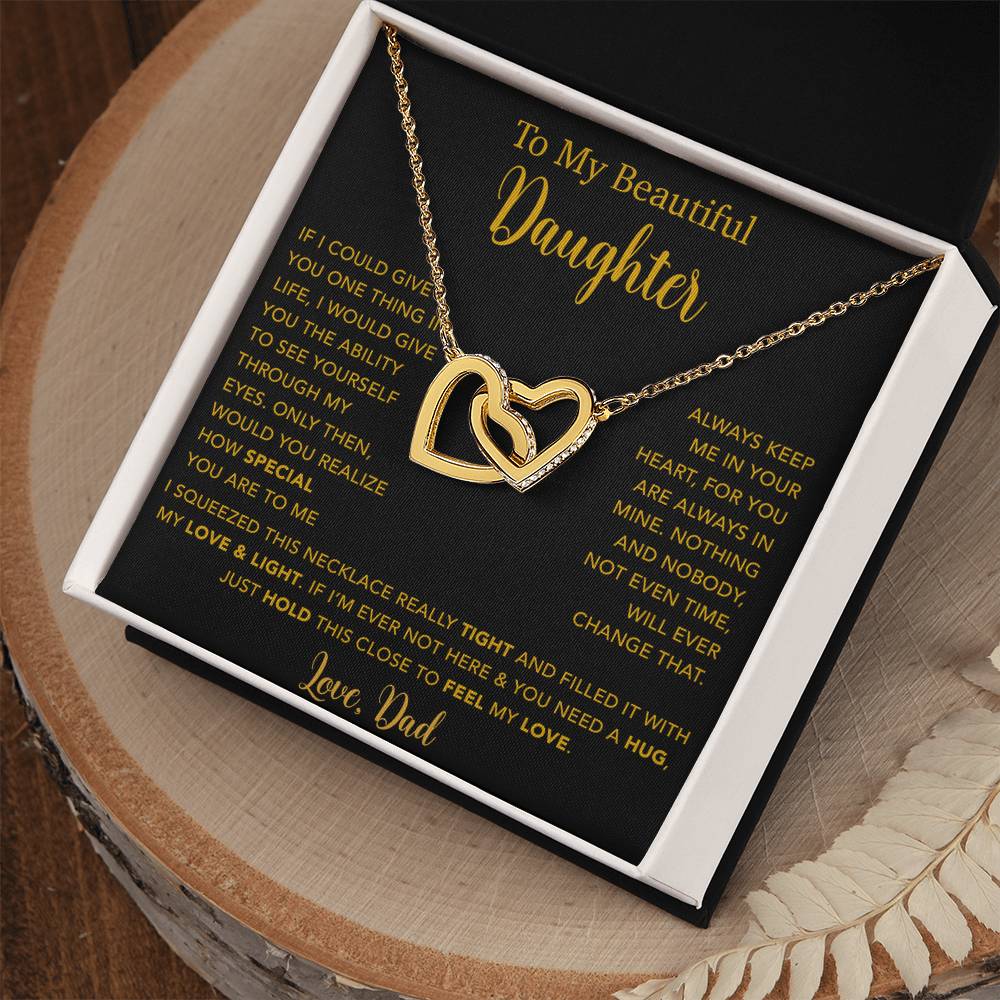 To My Daughter Necklace, Gift for Daughter from Dad, Father Daughter Necklace  4_5_Gold
