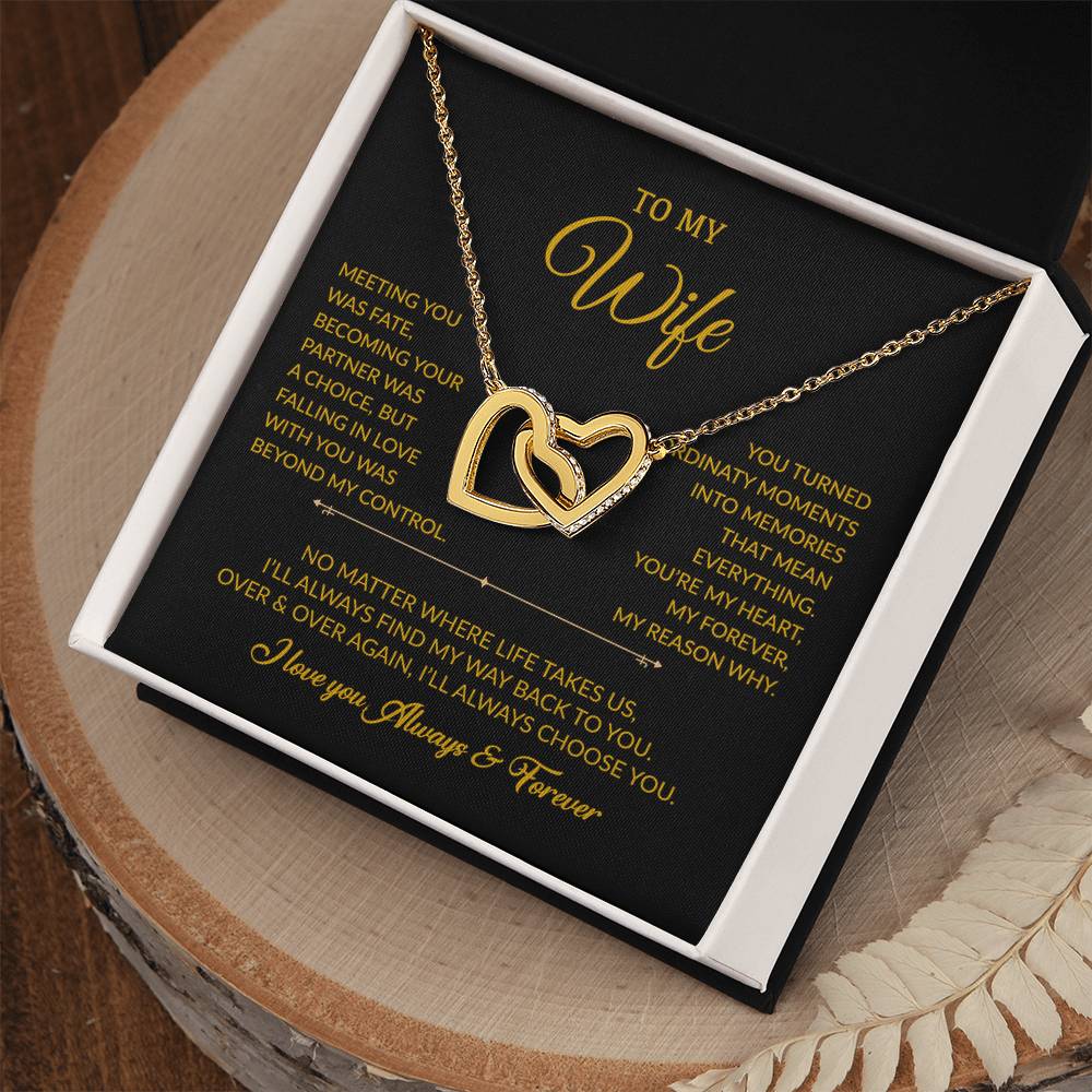 To My Wife Necklace, Gift For Wife, Anniversary Gift For Wife, Necklace For Wife 3_8_Gold