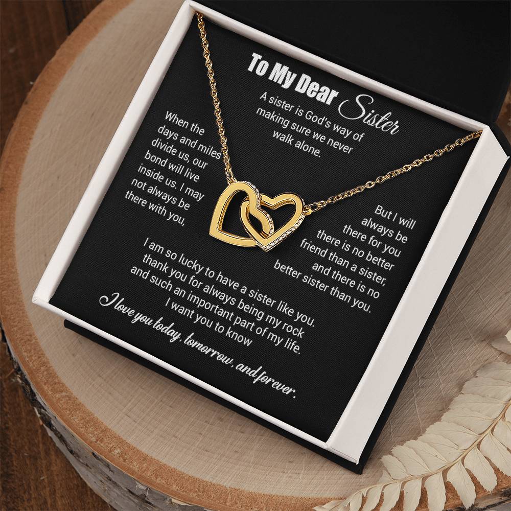 To My Sister Necklace, Brother to Sister, Birthday gift For Sister from Brother 3_4_Black