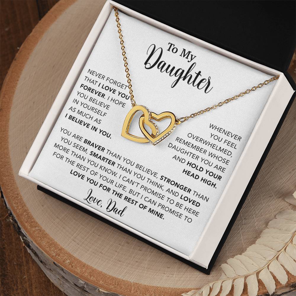 To My Daughter Necklace, Gift for Daughter from Dad, Father Daughter Necklace  9_4_White