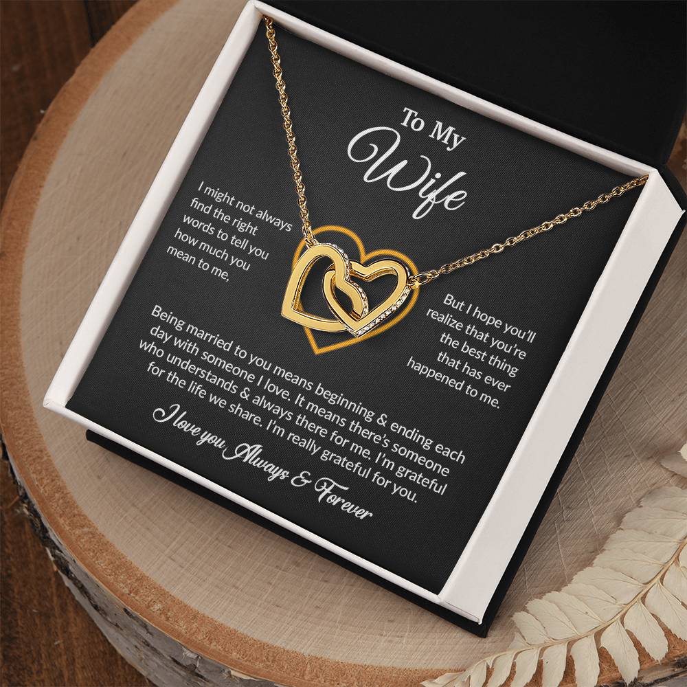To My Wife Necklace, Gift For Wife, Anniversary Gift For Wife, Necklace For Wife 15_6_Black