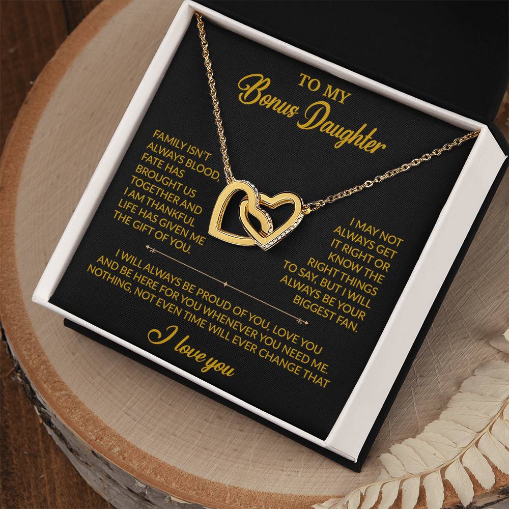 To My Bonus Daughter Necklace, Gift for Bonus Daughter, Step Daughter Birthday 20_2_Gold