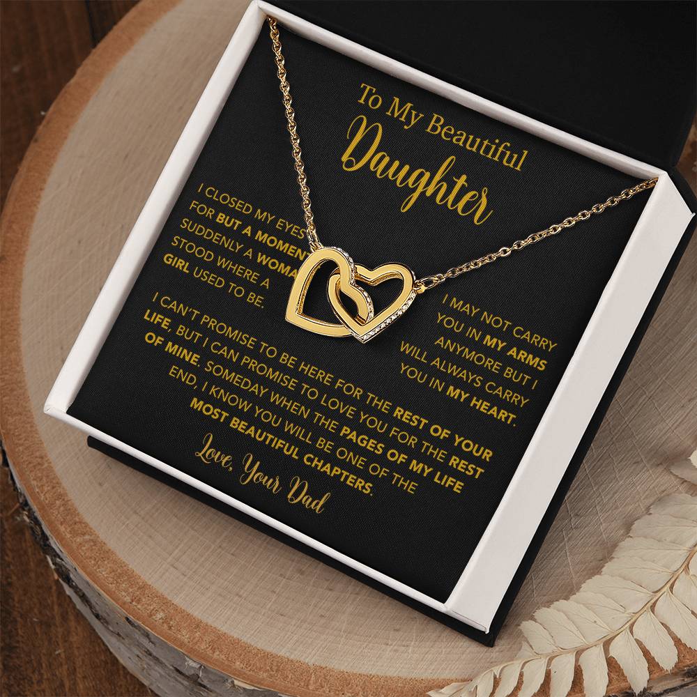 To My Daughter Necklace, Gift for Daughter from Dad, Father Daughter Necklace  22_5_Gold