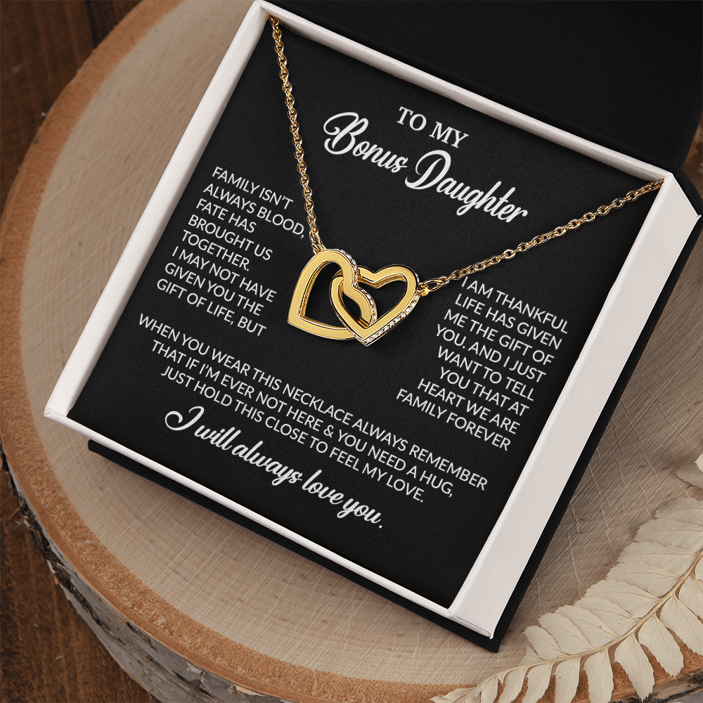 To My Bonus Daughter Necklace, Gift for Bonus Daughter, Step Daughter Birthday 2_10_Black
