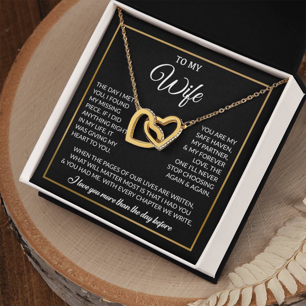 To My Wife Necklace, Gift For Wife, Anniversary Gift For Wife, Necklace For Wife 26_7_Black