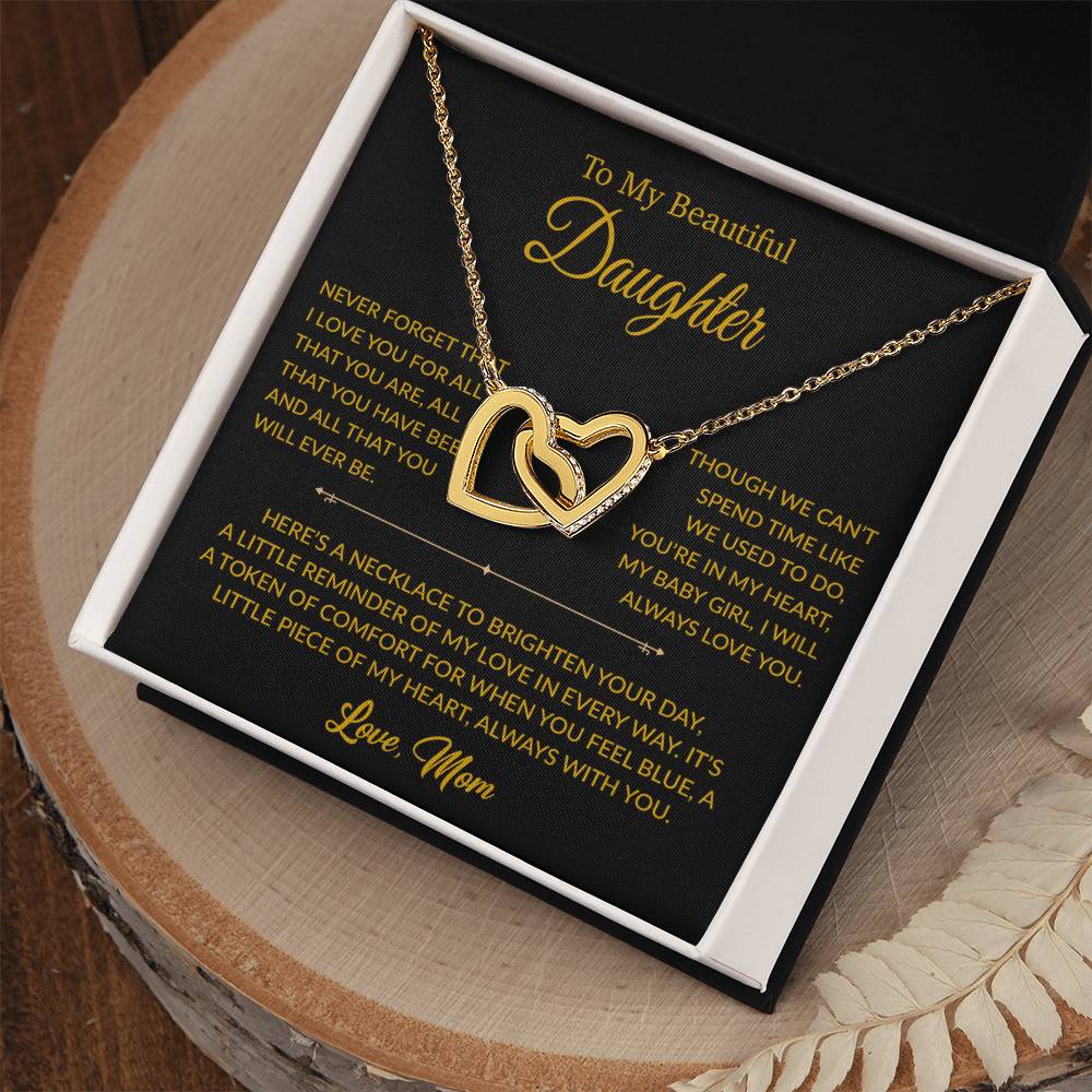 To My Daughter Necklace, Gift for Daughter from mom, Daughter mother Necklace 27_6_Gold