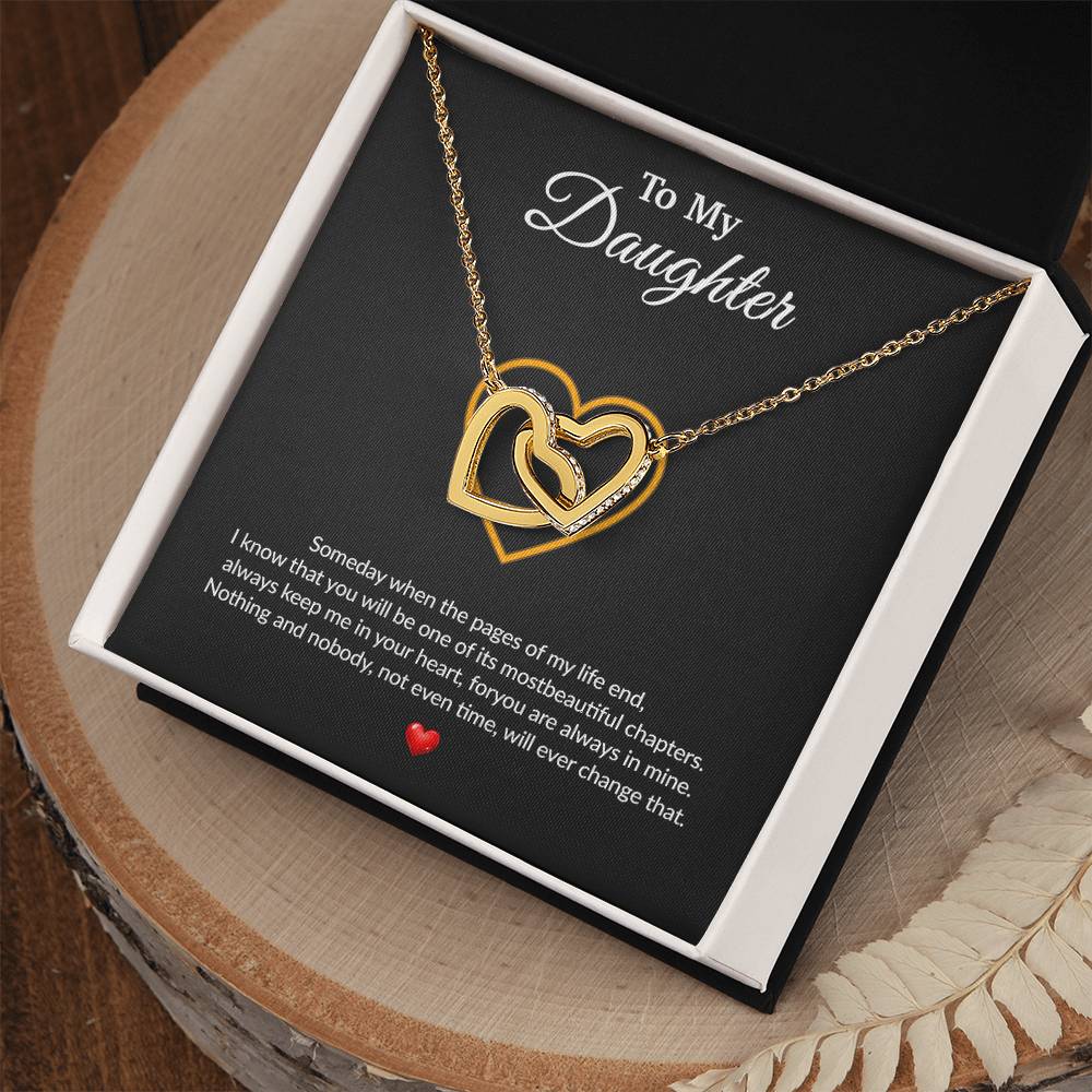 To My Daughter Necklace, Gift for Daughter from Dad, Father Daughter Necklace 14_8_Black