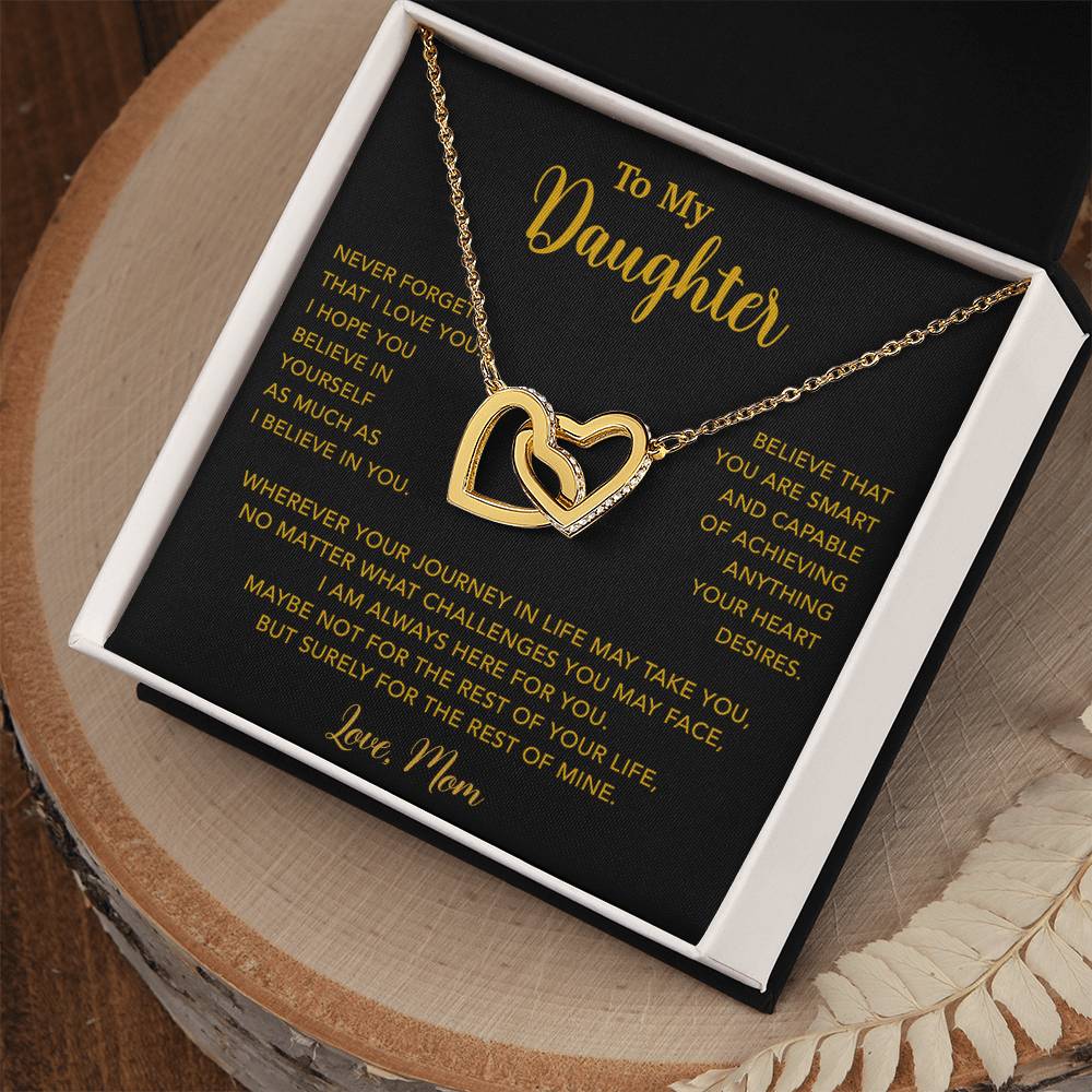 To My Daughter Necklace, Gift for Daughter from Mom, Mother Daughter Necklace 18_5_Gold