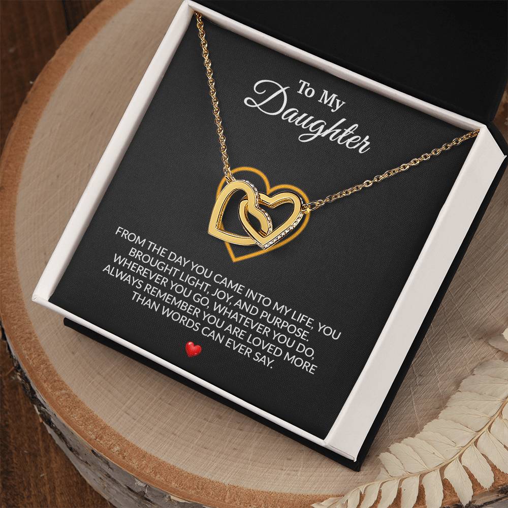 To My Daughter Necklace, Gift for Daughter from Dad, Father Daughter Necklace 15_8_Black