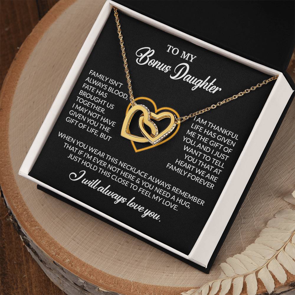 To My Bonus Daughter Necklace, Gift for Bonus Daughter, Step Daughter Birthday 24_12_Black