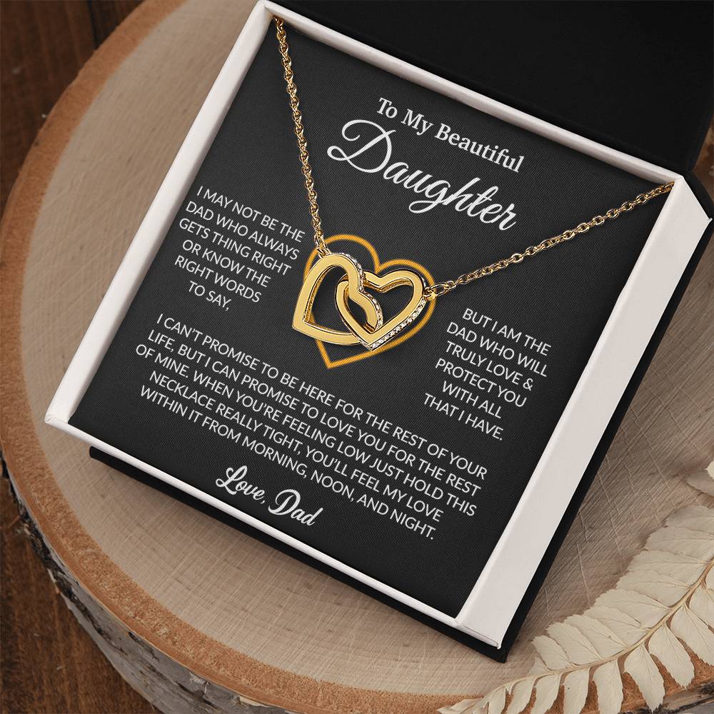 To My Daughter Necklace, Gift for Daughter from Dad, Father Daughter Necklace 13_6_Black