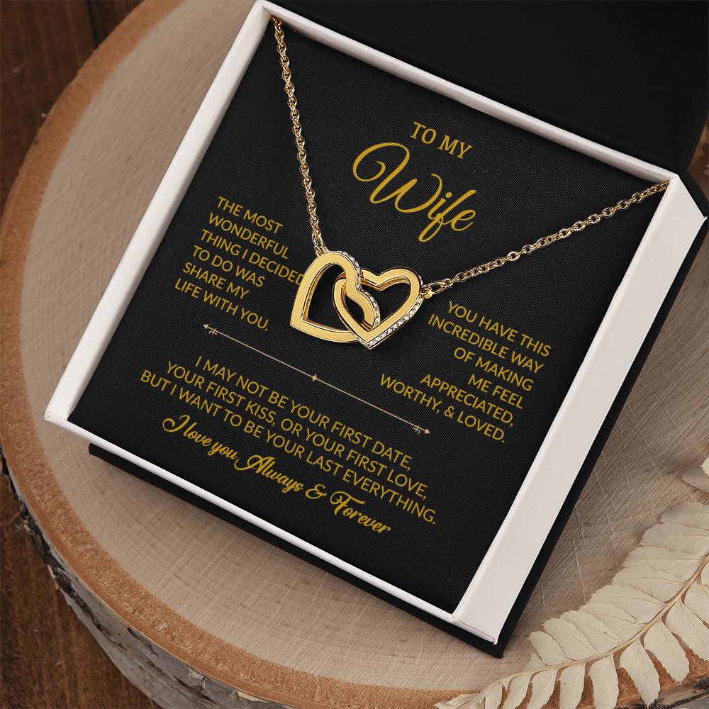 To My Wife Necklace, Gift For Wife, Anniversary Gift For Wife, Necklace For Wife 12_8_Gold