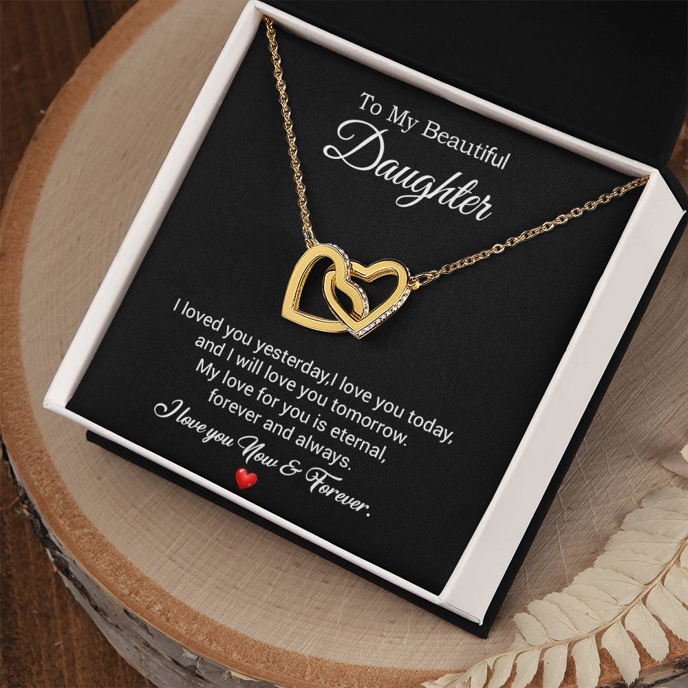 To My Daughter Necklace, Gift For Daughter From Dad, Daughter Father Necklace 30_7_Black