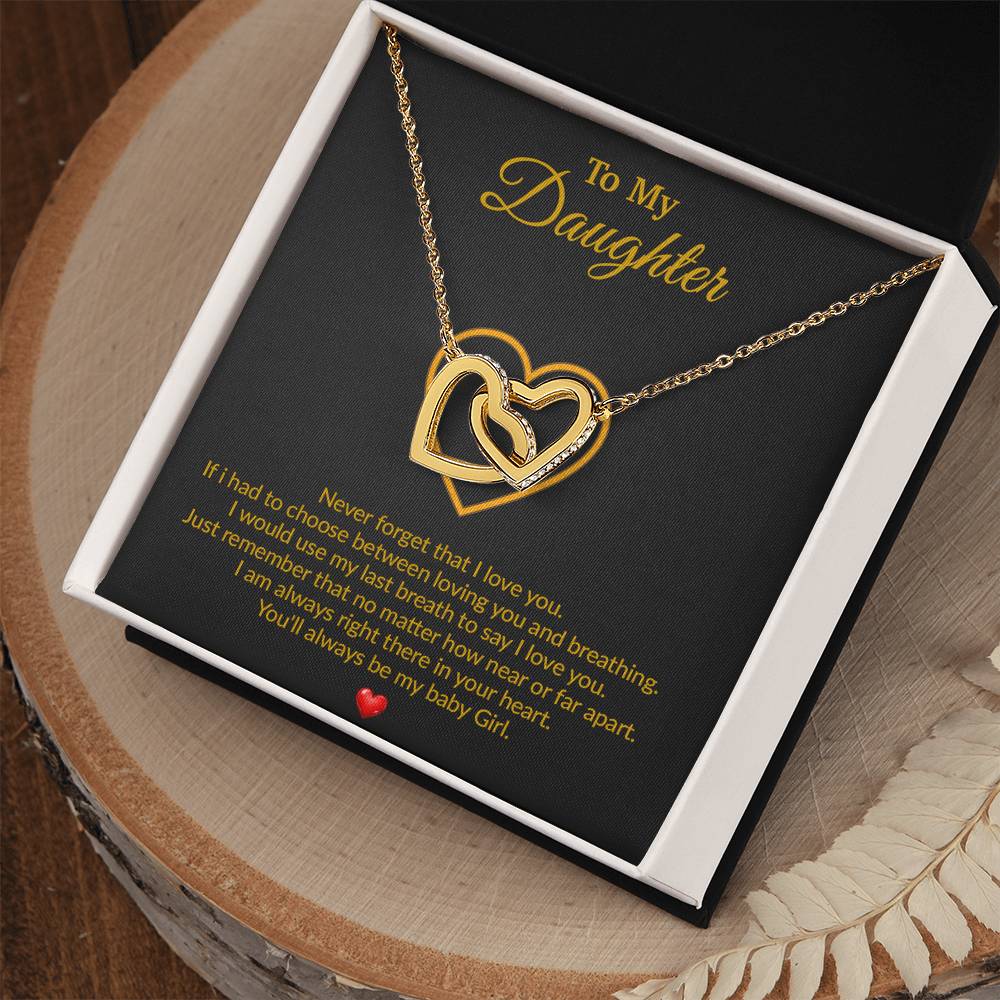 To My Daughter Necklace, Gift for Daughter from Dad, Father Daughter Necklace 11_8_Gold