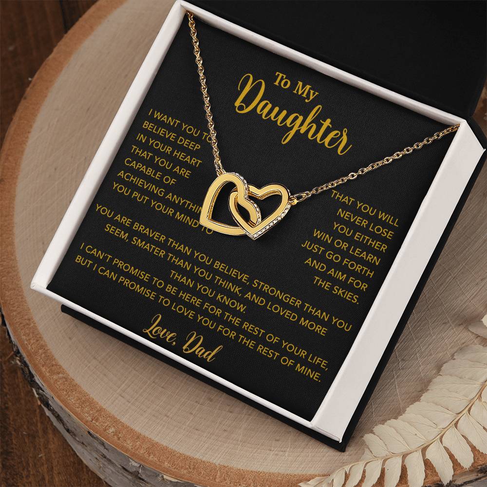 To My Daughter Necklace, Gift for Daughter from Dad, Father Daughter Necklace 18_5_Gold