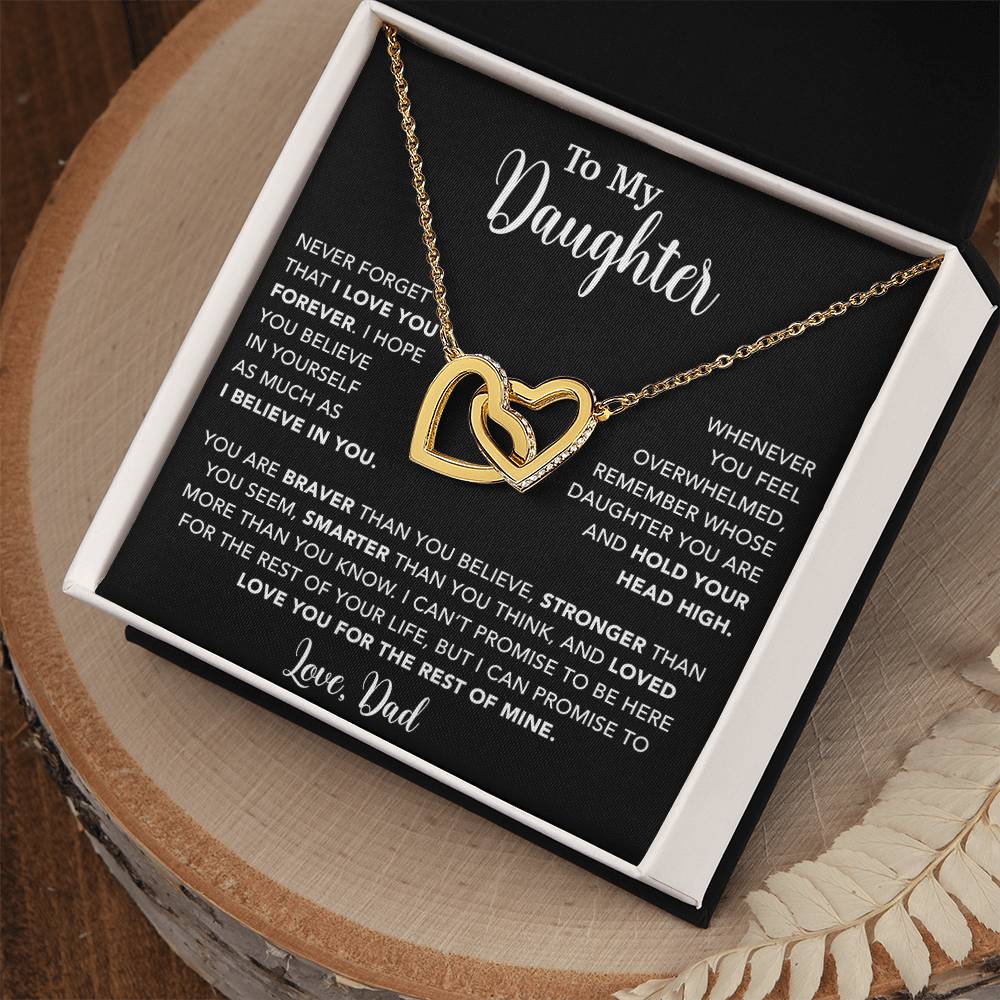 To My Daughter Necklace, Gift for Daughter from Dad, Father Daughter Necklace  9_4_Black